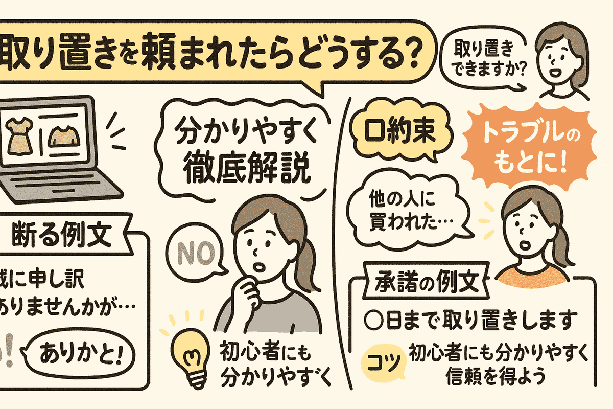 メルカリで「取り置きを頼まれたら」どうする？断り方・承諾例文まで
