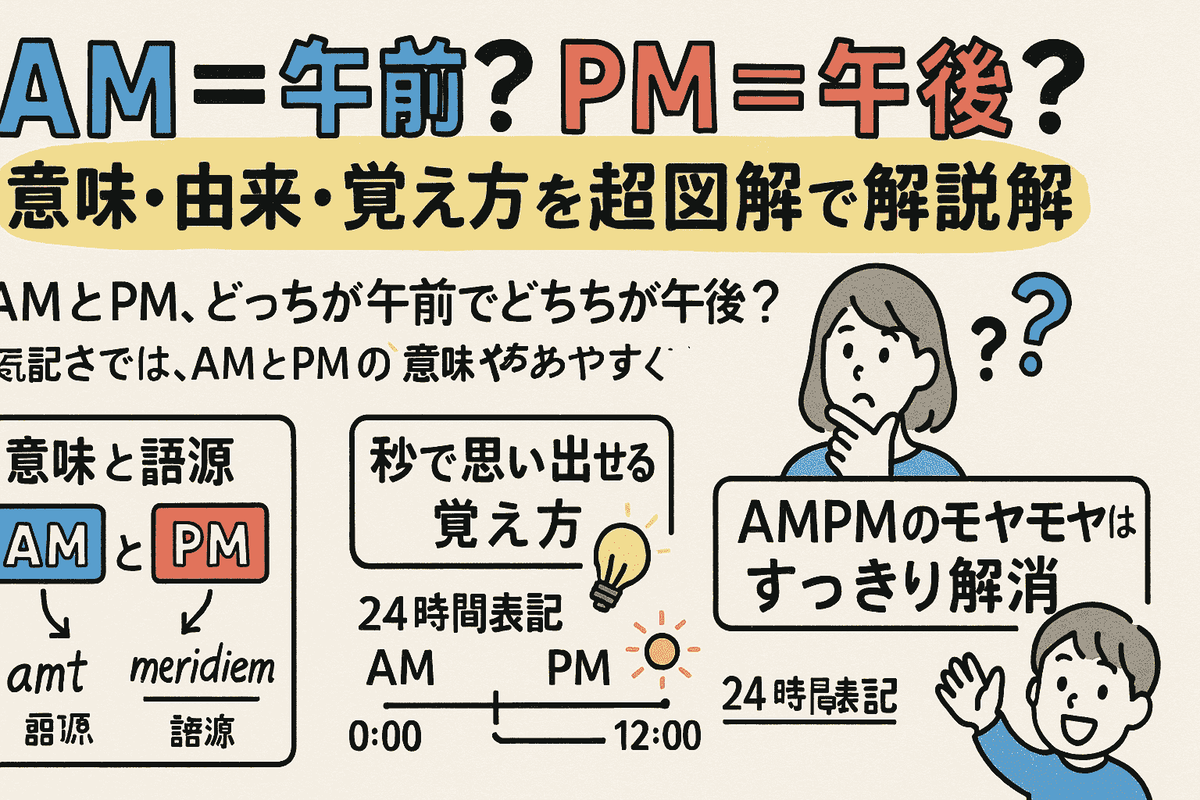AM=午前?PM=午後?意味・由来・覚え方を超図解で解説 - note’ no naka