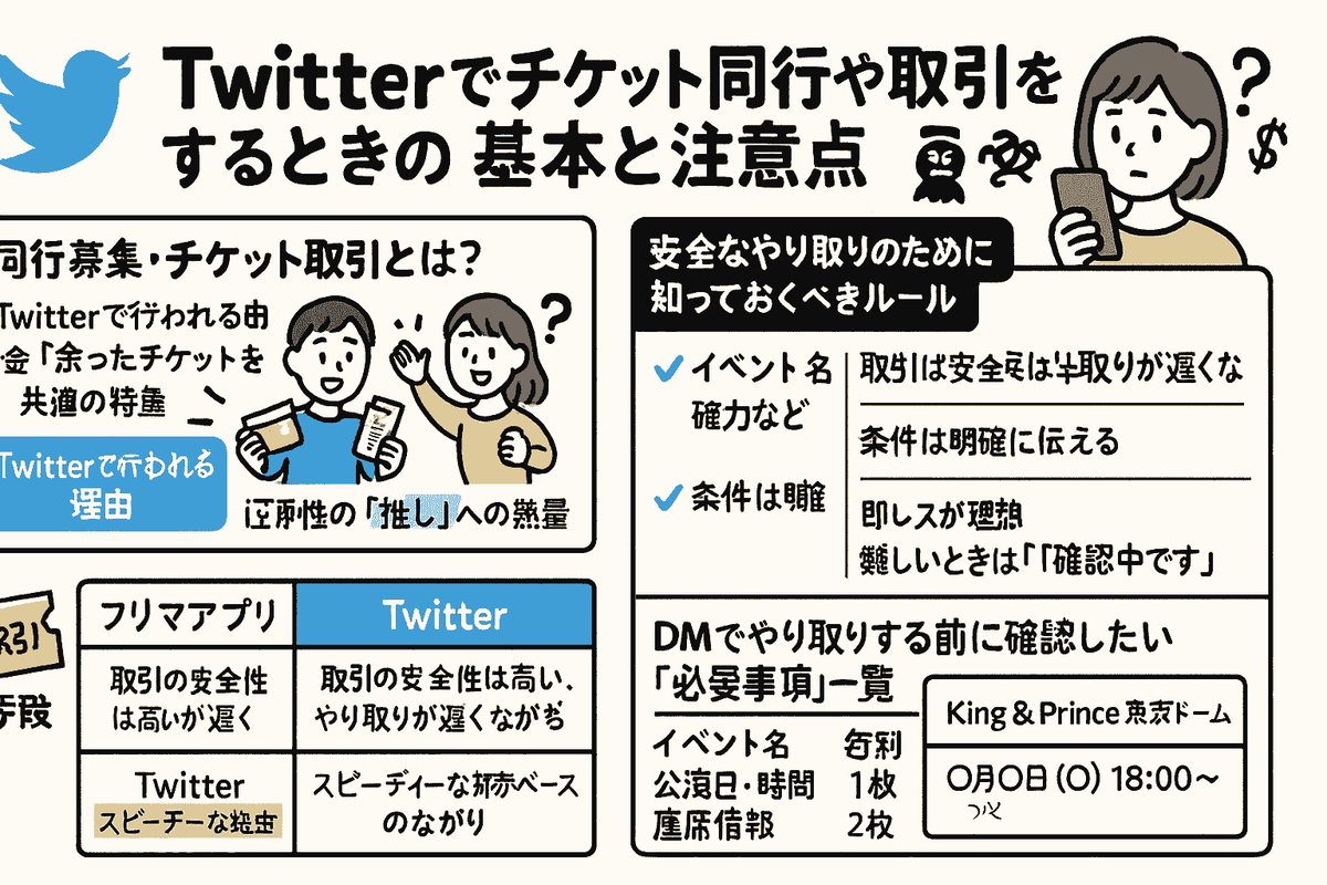 Twitterでのチケット取引・同行募集｜信頼されるDM例文とマナー完全