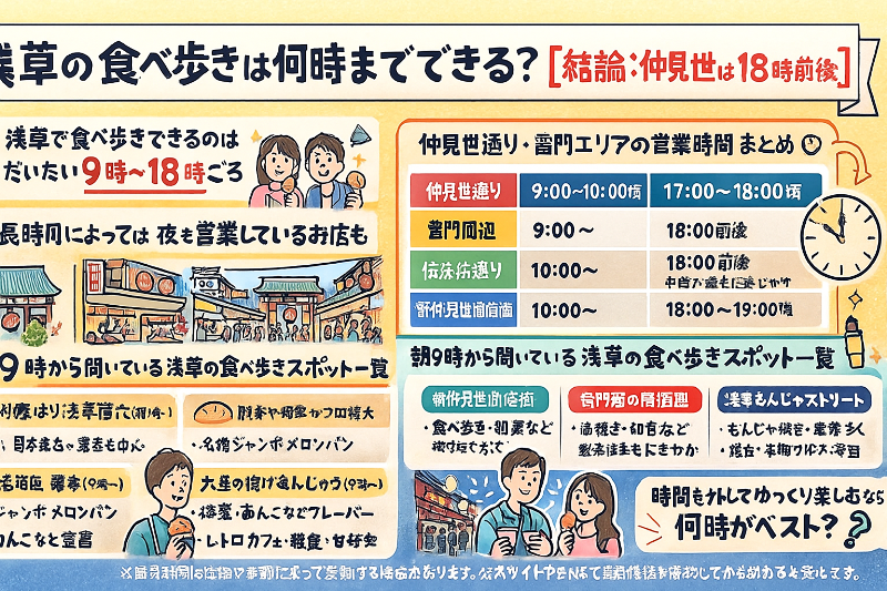 【画像あり】 浅草 食べ 歩き 何時 まで 最新ファイル＆画像まとめ #872