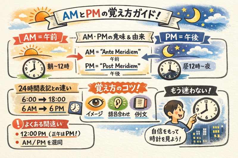 AMとPMの覚え方完全ガイド|1分でわかる午前午後の違いと意味 - oyakudachi’s diary