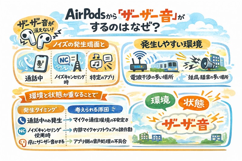 AirPodsから「ザーザー音」がするのはなぜ？