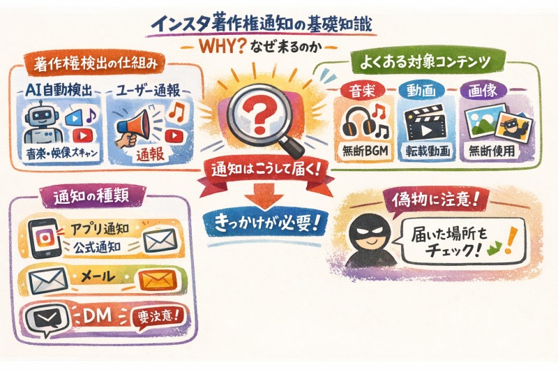 インスタ著作権通知の基礎知識(Why? なぜ来るのか)