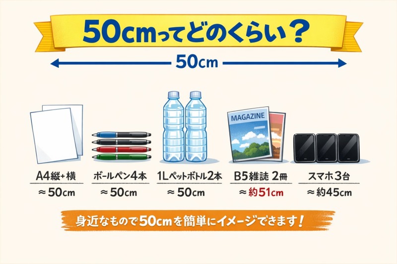 50cmはどのくらい？身近な物で測る10選ガイド - oyakudachi’s diary