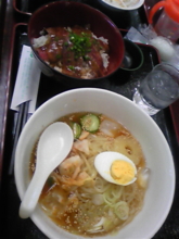 前沢牛ステーキ丼＆冷麺＠前沢ＳＡ