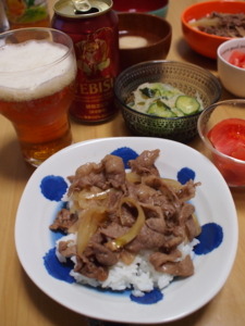 牛丼、琥珀ヱビス