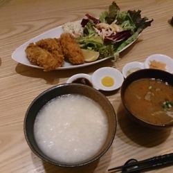 カキフライ定食（中華粥）