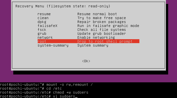 ubuntuのsudoersを壊してしまったら pochy9n s diary