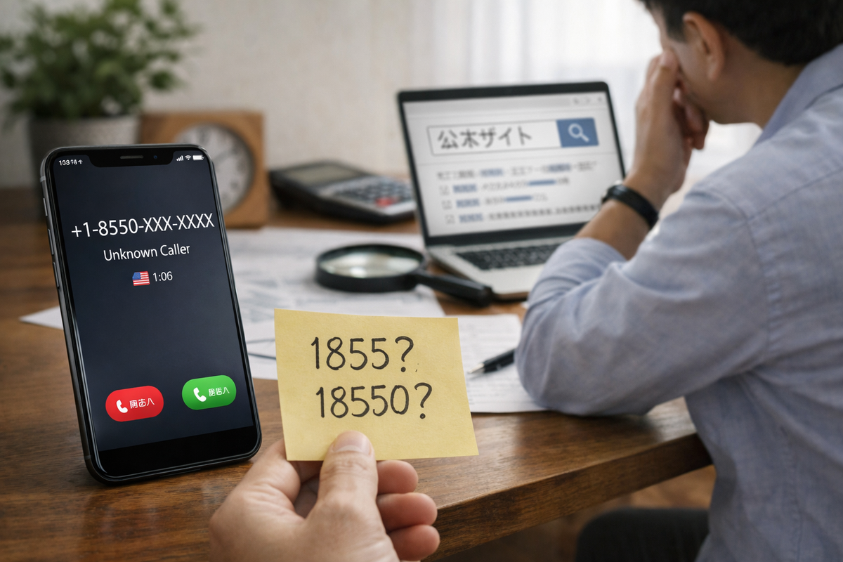 ♥zy様♥ 18550・18555から始まる電話番号は何？1855との違いと折り返す前の確認