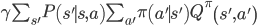 \gamma\sum_{s'}P\left(s'\mid s,a\right)\sum_{a'}\pi\left(a'\mid s'\right)Q^\pi\left(s',a'\right)