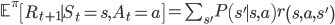 
\mathbb{E}^\pi\left[R_{t+1}\mid S_t=s,A_t=a \right]=\sum_{s'}P\left(s'\mid s,a\right)r\left(s,a,s'\right)

