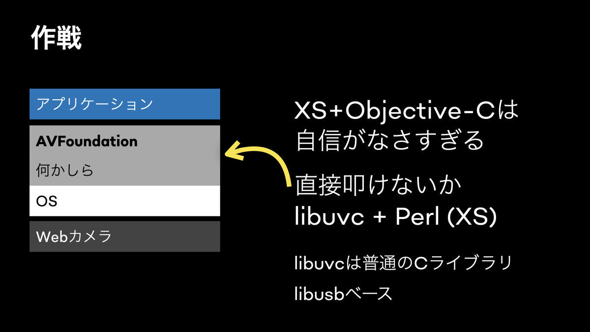macOS上でPerlを使ってWebカメラを操作するにあたり、libuvcを使う作戦を考えている説明