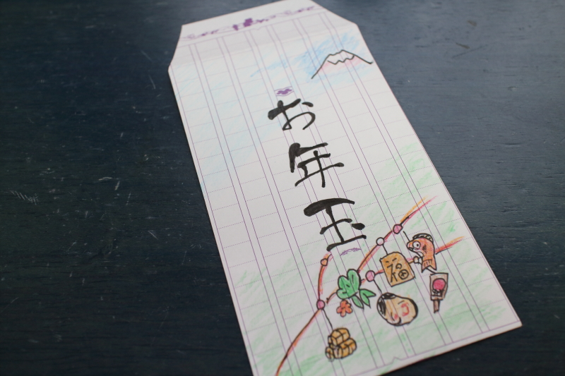手作りお年玉袋の表面