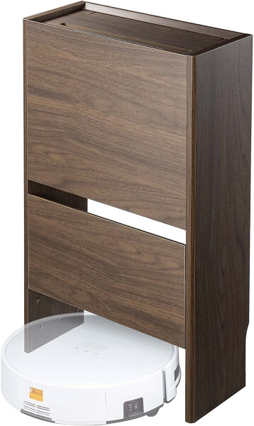 ロボット掃除機のドッグ上をルーター等の収納棚として活用する「ルンバ