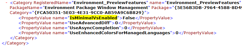 PropertyValue name="IsMinimalVsEnabled" と書かれた箇所を探します