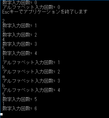 アプリケーションの動作の様子