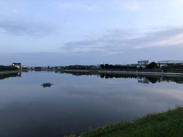 減水が始まった権現堂川