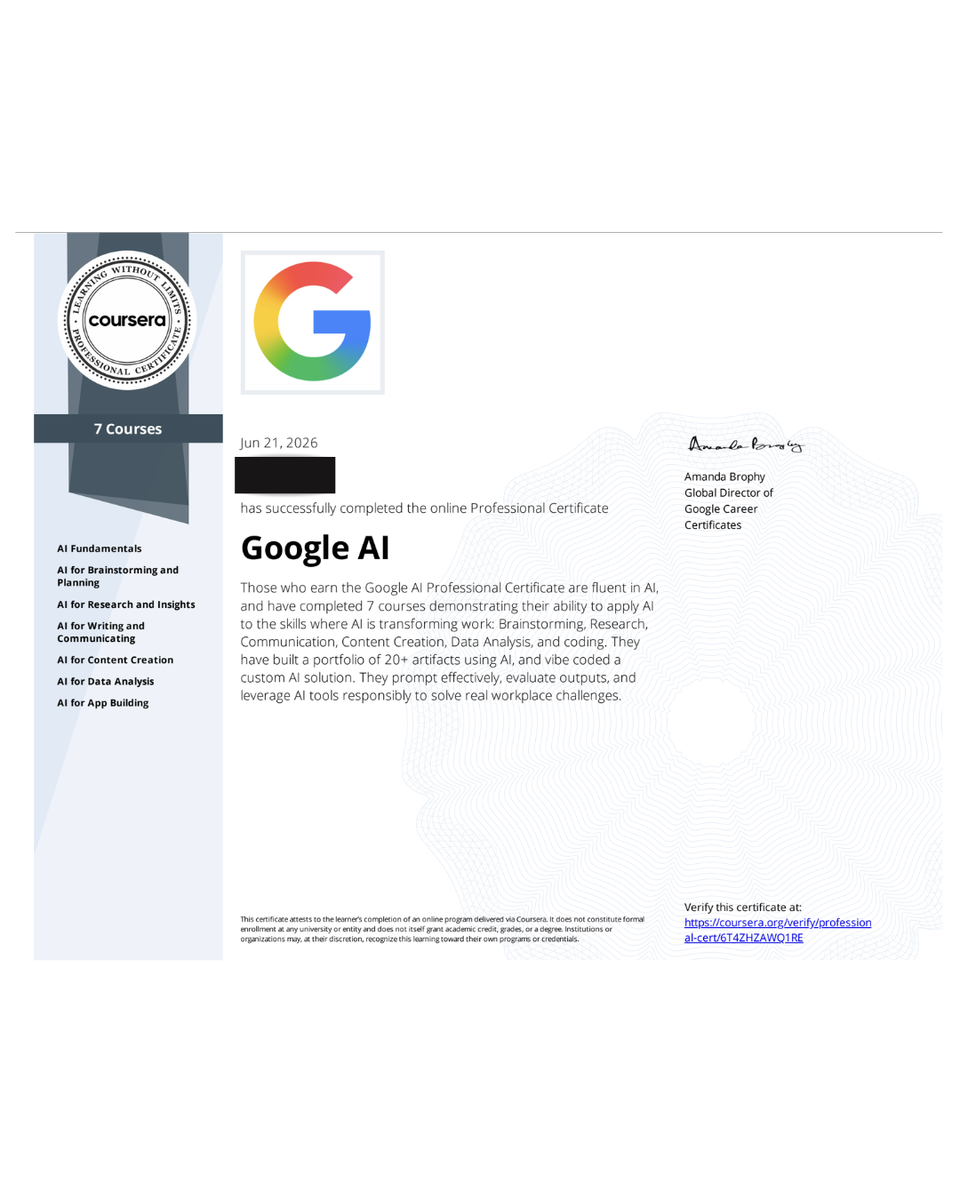 Google AI プロフェッショナル認定証ぽんこくらぶ運営者ぽんこ