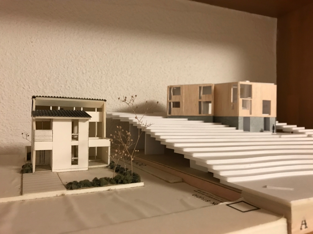 ルイス・カーン フィッシャー邸 1/100スケール模型 フィッシャー邸ルイスカーン1/100模型木材、スチレンボード