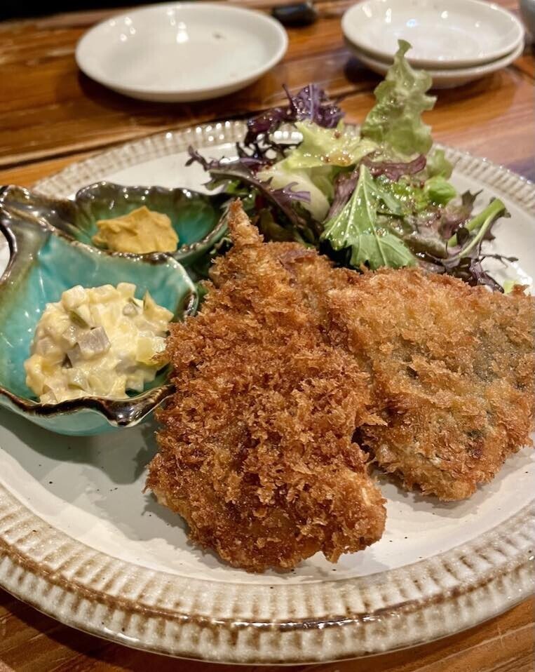 飯田橋　和食居酒屋　酒庵きん助　アジフライ