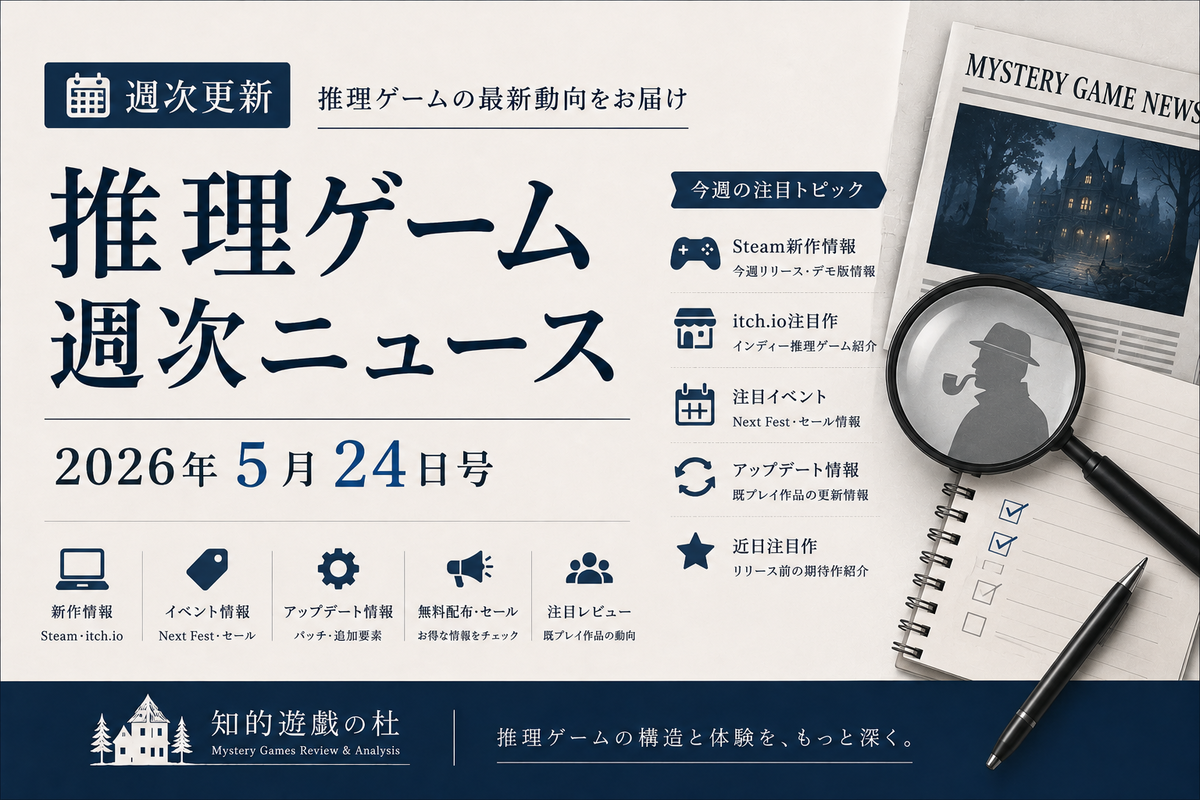 推理ゲーム週次ニュース｜2026年5月第4週｜ZERO PARADESリリース＆Jam投票は5/26まで - 知的遊戯の杜