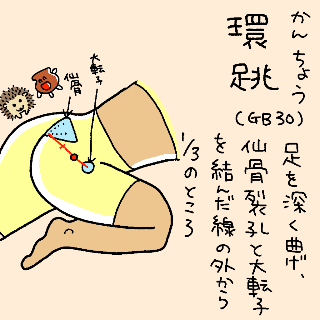環跳 かんちょう へのつぼ押しで坐骨神経痛を改善したい しのづかきく お絵かきダイアリー