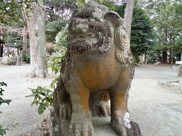 川津来宮神社のこまいぬの写真。
