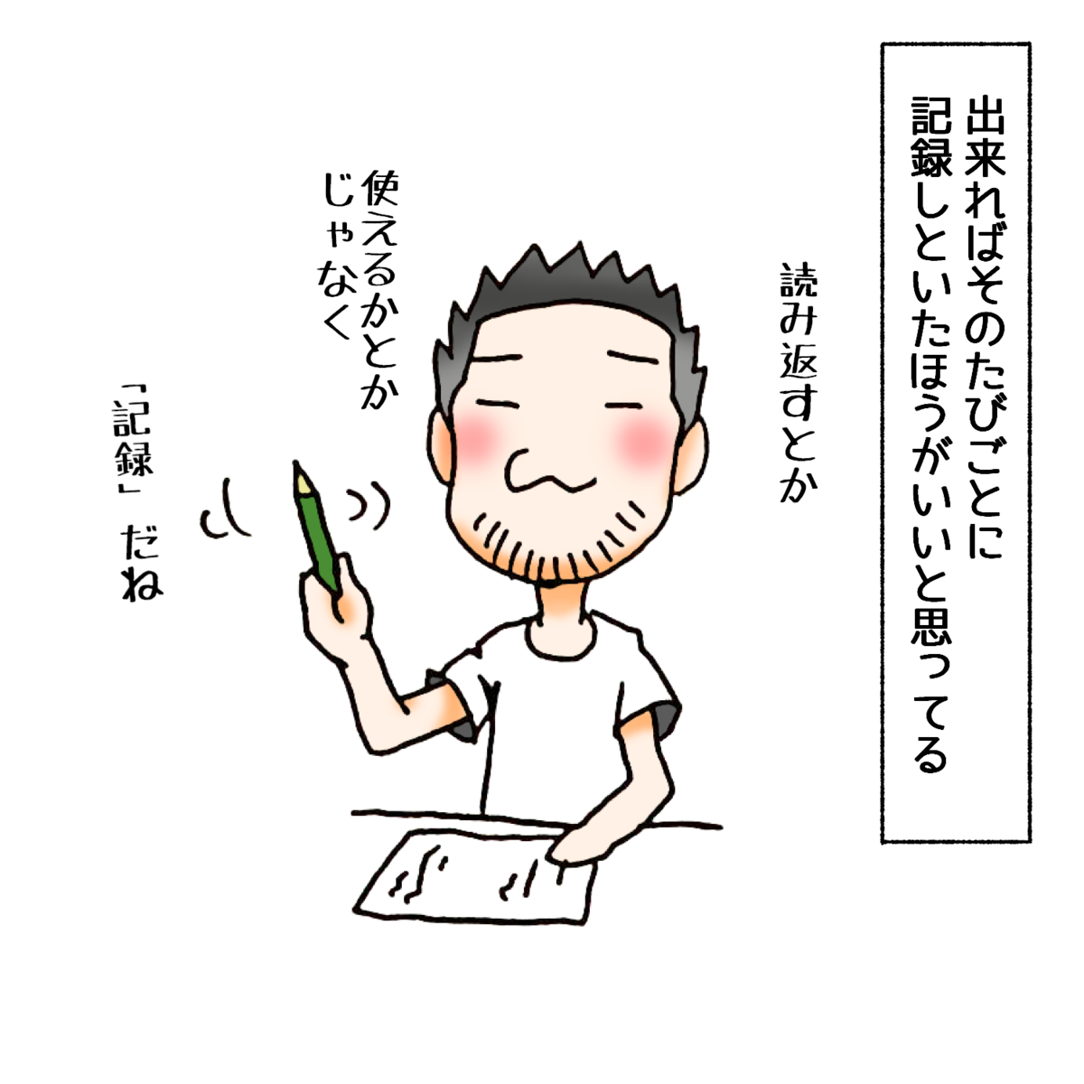 出来ればそのたびごとに記録しといたほうがいいと思ってる