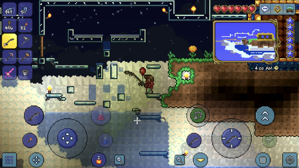 テラリア その3 釣りと線路と深度1000手前 - poorsleeps diary