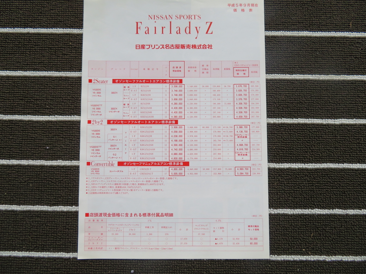 日産フェアレディZ Z32型のカタログ - 山神GGのブログ＋α