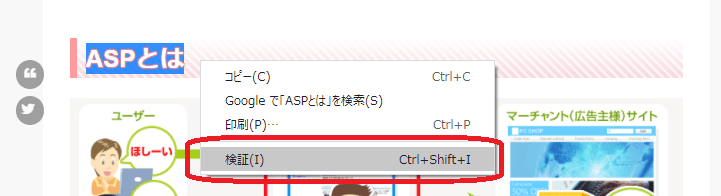 調べたい記事の画面