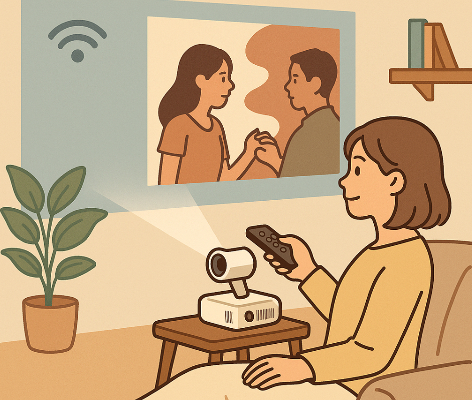 3COINSからAndroid11搭載プロジェクター登場｜約435gで最大90インチ