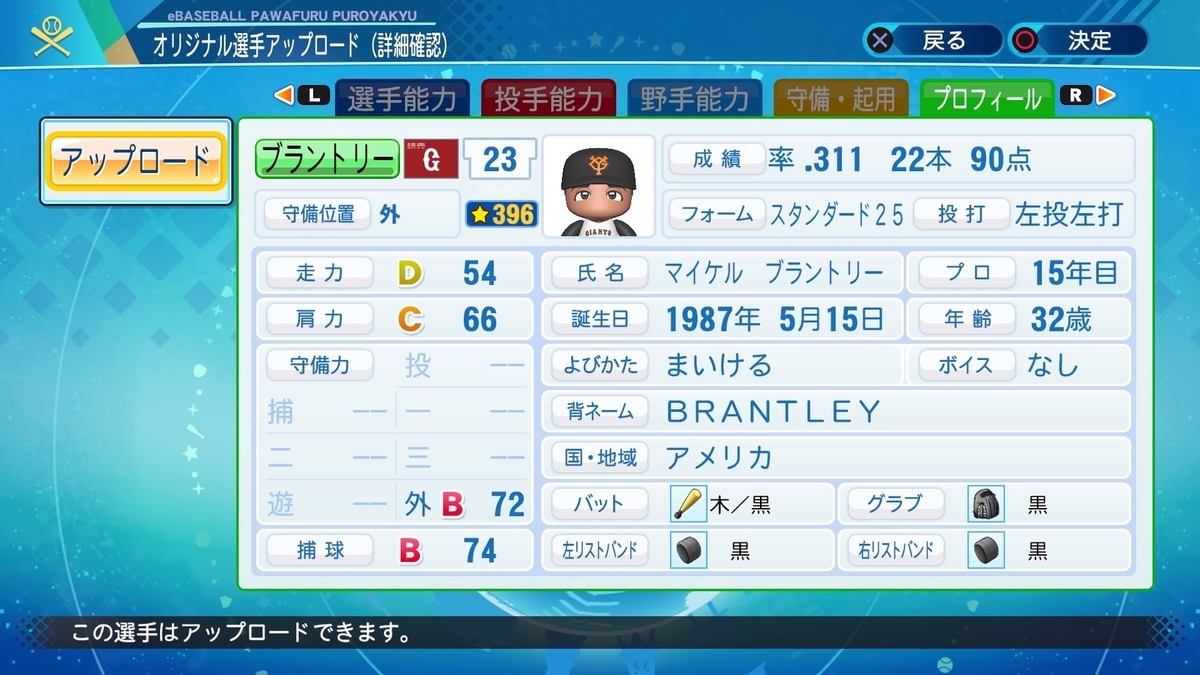 パワプロ再現選手 マイケル ブラントリー Hou ポッチャマのパワプロ 22mlb査定