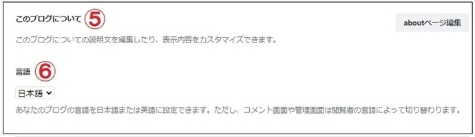 基本設定/ブログ全体の設定５・６