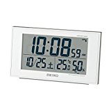 SEIKO CLOCK (セイコークロック) 目覚まし時計 電波 デジタル カレンダー・快適度 温度・湿度表示 白パール SQ758W SEIKO CLOCK (セイコークロック) 目覚まし時計 電波 デジタル カレンダー・快適度 温度・湿度表示 白パール SQ758W