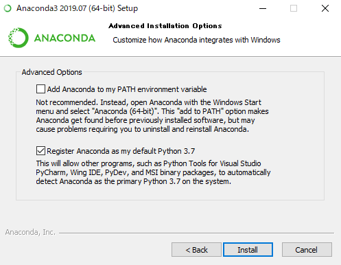AnacondaとWindowsの紐づけ方