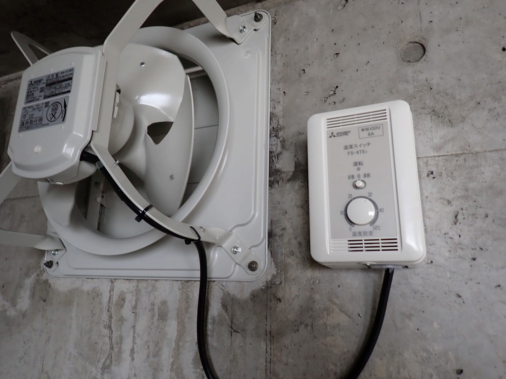 エレベーター機械室換気扇故障交換工事