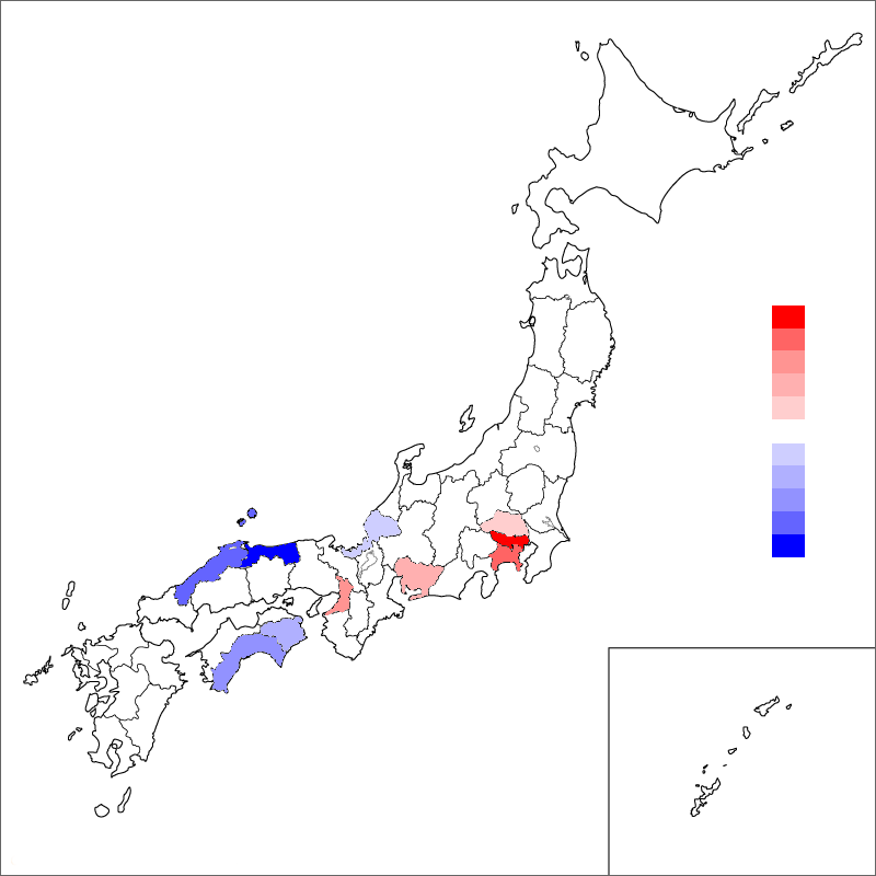 都道府県別の人口
