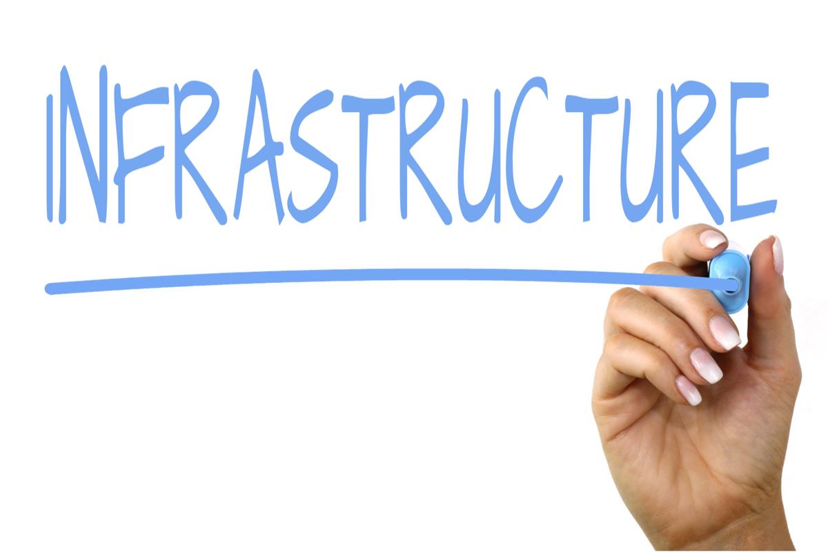 手書き文字「Infrastructure」の写真