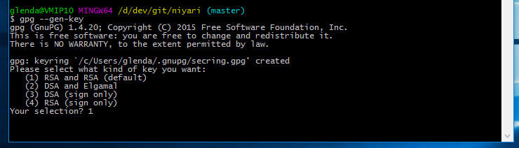 キーの種類を選択します キーの種類を選択します