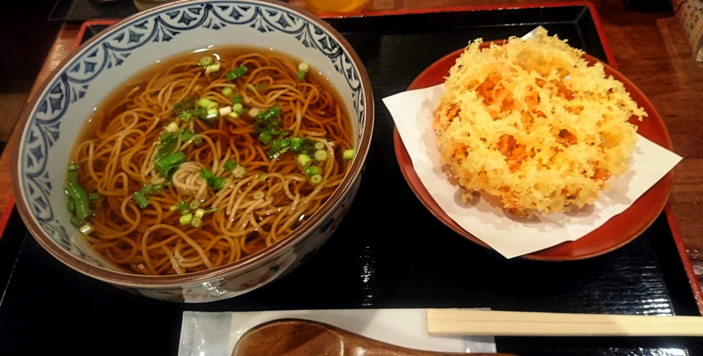鐘庵 桜えびのかき揚げ そば 鐘庵 桜えびのかき揚げ そば