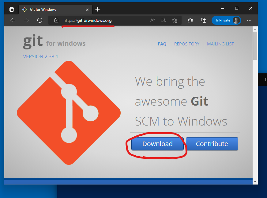 Git のダウンロード