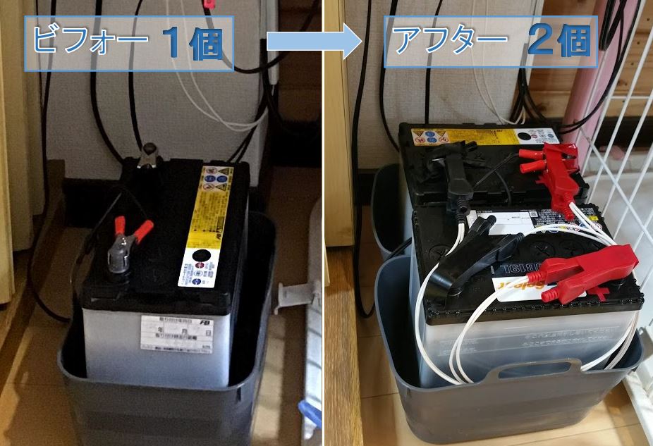 バッテリー増設でled照明が消えなくなった 嬉しい 楽しい 気持ちいい すがすがしい 誇らしい いもはぜオヤジの自由研究