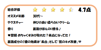 私の決めた化粧品の採点表