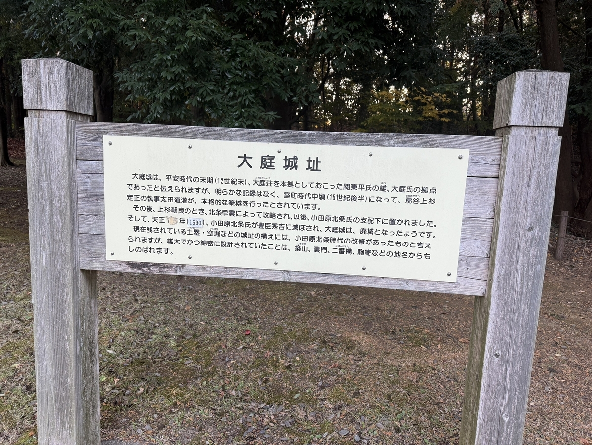 大庭城址 看板