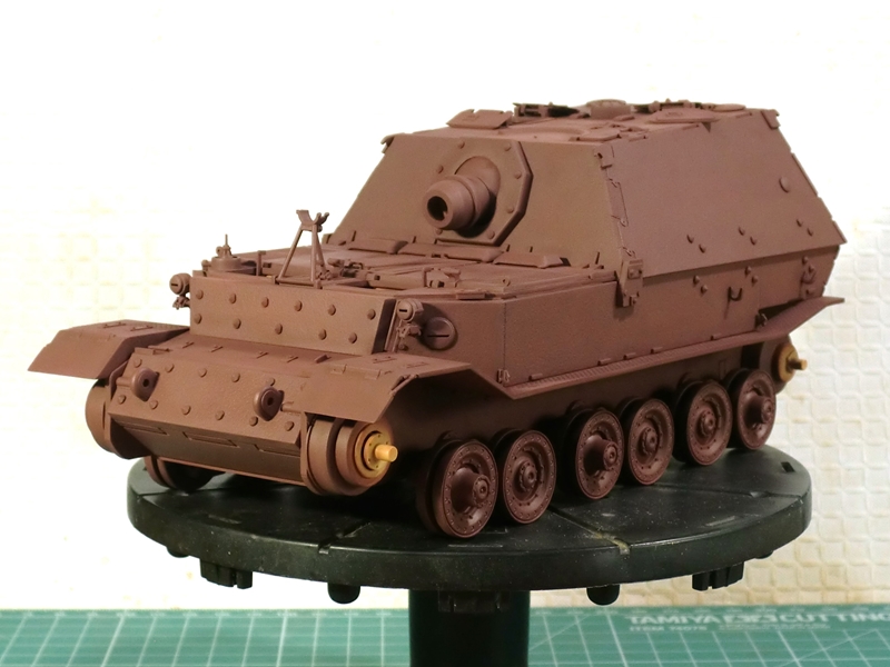 廃材アート 戦車 鉄 フェルディナント 150100号 その6 オキサイドレッド塗装 - AFV