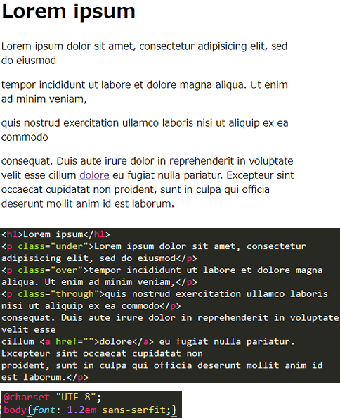 ページ内容と表示