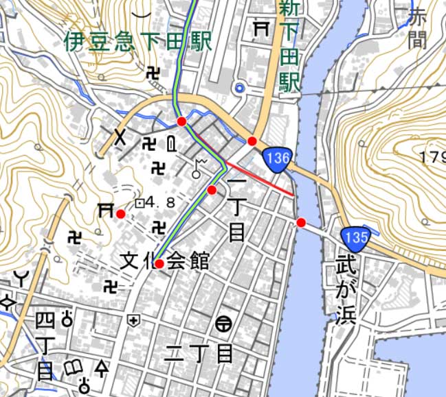 下田街道 推定ルートマップ - 牛歩的写真中心網録”
