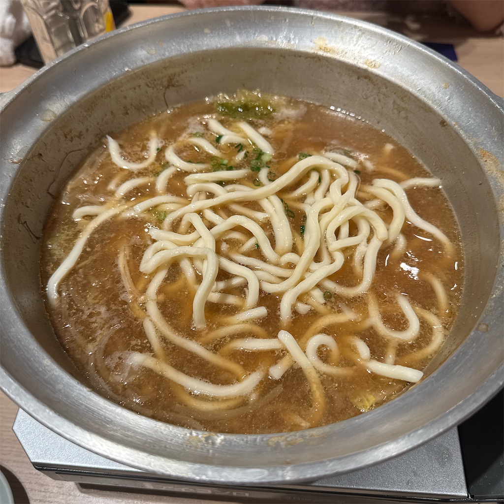 ちゃんこ霧島：〆のうどん
