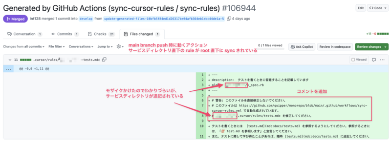 実際のPRの変更内容